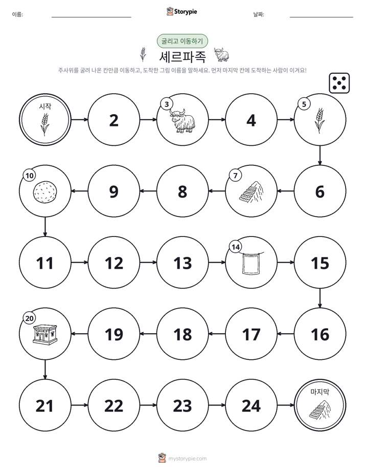 주사위 굴리고 이동하기 게임