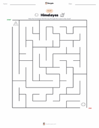 Himalayas printable worksheet preview