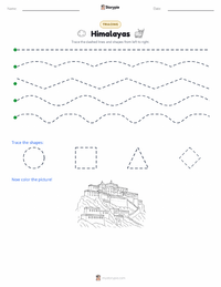Himalayas printable worksheet preview