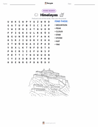 Himalayas printable worksheet preview