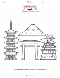 Vista previa de la hoja de trabajo imprimible de Japón
