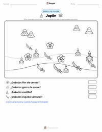 Vista previa de la hoja de trabajo imprimible de Japón