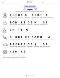 Aperçu de la feuille de travail imprimable Japon