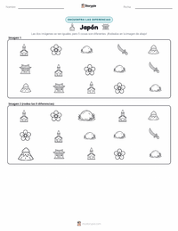 Vista previa de la hoja de trabajo imprimible de Japón