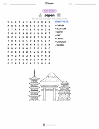 Japan printable worksheet preview