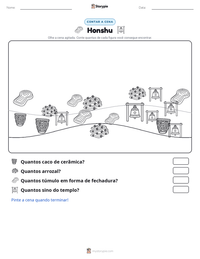 Prévia da folha de atividades imprimível Honshu