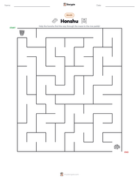 Honshu printable worksheet preview