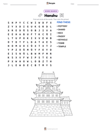 Honshu printable worksheet preview