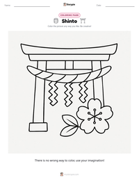 Shinto coloring page for kids