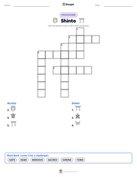 Shinto printable worksheet preview