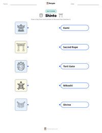 Shinto printable worksheet for kids