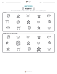 Shinto printable worksheet preview