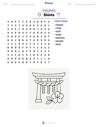 Shinto printable worksheet preview
