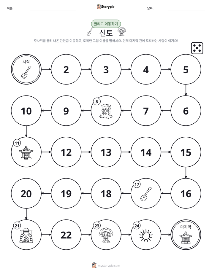 주사위 굴리고 이동하기 게임