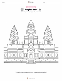 Angkor Wat printable worksheet preview
