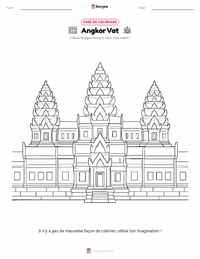 Page de coloriage Angkor Vat pour les enfants