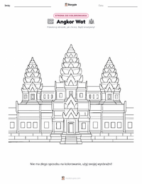 Podgląd drukowalnego arkusza ćwiczeń Angkor Wat