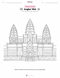 Prévia da folha de atividades imprimível Angkor Wat