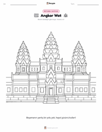 Angkor Wat yazdırılabilir çalışma sayfası önizlemesi