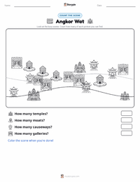 Angkor Wat printable worksheet preview