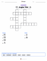 Angkor Wat printable worksheet preview