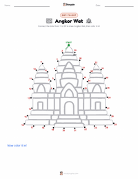 Angkor Wat printable worksheet preview