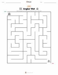 Angkor Wat printable worksheet preview