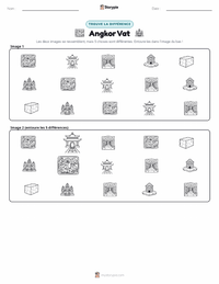 Aperçu de la feuille de travail imprimable Angkor Vat
