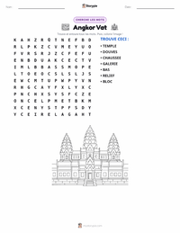 Aperçu de la feuille de travail imprimable Angkor Vat
