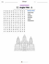 Podgląd drukowalnego arkusza ćwiczeń Angkor Wat