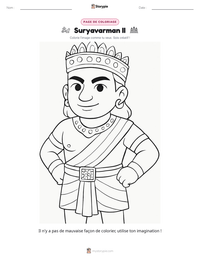 Aperçu de la feuille de travail imprimable Suryavarman II