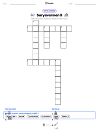 Aperçu de la feuille de travail imprimable Suryavarman II