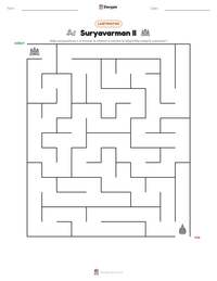 Aperçu de la feuille de travail imprimable Suryavarman II