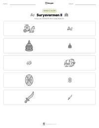 Suryavarman II druckbare Arbeitsblatt Vorschau