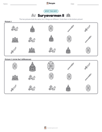 Suryavarman II printable worksheet preview