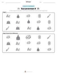 Aperçu de la feuille de travail imprimable Suryavarman II