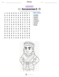 Suryavarman II printable worksheet preview