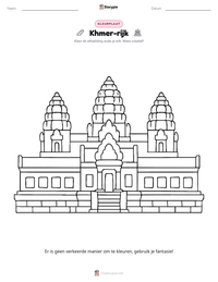 Khmer-rijk afdrukbare werkblad voorbeeld