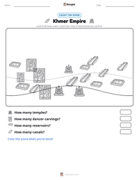 Khmer Empire printable worksheet preview