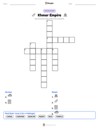 Khmer Empire printable worksheet preview