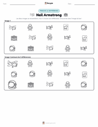Aperçu de la feuille de travail imprimable Neil Armstrong
