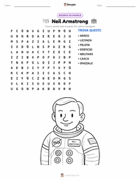 Anteprima della scheda stampabile di Neil Armstrong