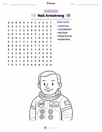 Neil Armstrong afdrukbare werkblad voorbeeld