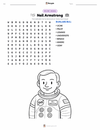 Neil Armstrong yazdırılabilir çalışma sayfası önizlemesi