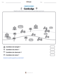 Aperçu de la feuille de travail imprimable Cambodge