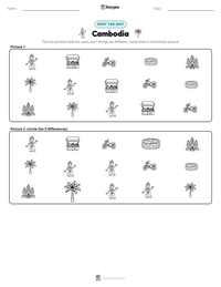 Cambodia printable worksheet preview