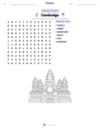 Aperçu de la feuille de travail imprimable Cambodge