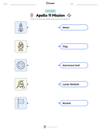 Apollo 11 Mission printable worksheet for kids