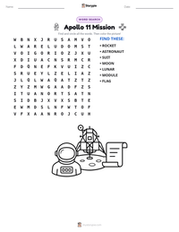 Apollo 11 Mission printable worksheet preview