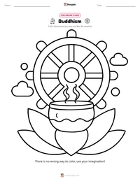 Buddhism coloring page for kids